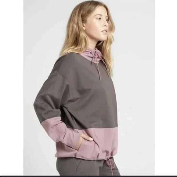 ATHLETA HERMOSA MOCK NECK SWEATSHIRT Purple Gray Size Medium - Picture 1 of 11